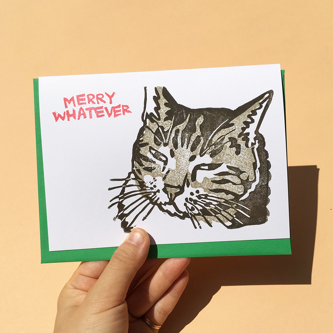 Hand printed Christmas Card Merry Whatever hand-printed-christmas-card-merry-whatever